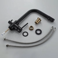Robinet de cuisine moderne à double poignée rotative 5 fonctions, avec cartouche céramique, à poser sur comptoir, monotrou, garantie 3 ans, pour eau potable