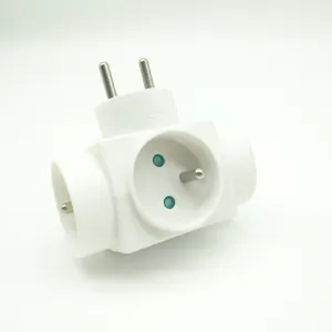 High quality and cost-effective 3 ways French Type Plug Power Socket Adapters Wall Socket