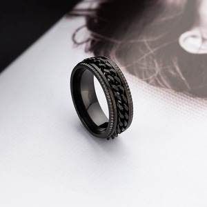 Anello Girevole da Uomo Apribottiglie con Catena <span class=keywords><strong>in</strong></span> <span class=keywords><strong>Acciaio</strong></span> Inossidabile, Gioiello alla Moda Anti-Ansia e Stress, Idea Regalo - Product Image 2