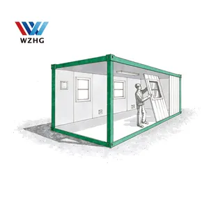 Tay Thứ Hai Đổ Đúc Sẵn Container Nhà 40Ft Pre Fab Nhà Container Thị Trường Châu Á Philippines Giá