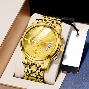<span class=keywords><strong>OLMECA</strong></span> Gold Herren Luxus Mode Casual Quarzuhr Edelstahlband Chronograph Wasserdicht Modell W068G - Product Image 6