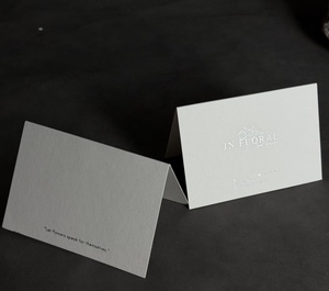 Custom Luxury <strong>Silver</strong> Foil Folding Business Card <strong>Printing</strong> Folded Gift Card with Own logo - Product Image 3