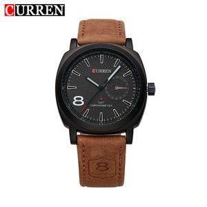 Montre pour homme CURREN 8139, montre-bracelet en cuir à quartz pour homme, étanche, lumineuse, sportive, montre à quartz de luxe pour homme - Product Image 1