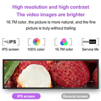 23,1 29 35 46,6 58,4 pulgadas Hd estante pantalla de señalización Digital barra táctil estirada Lcd publicidad reproductor de vídeo pantalla Lcd elástica