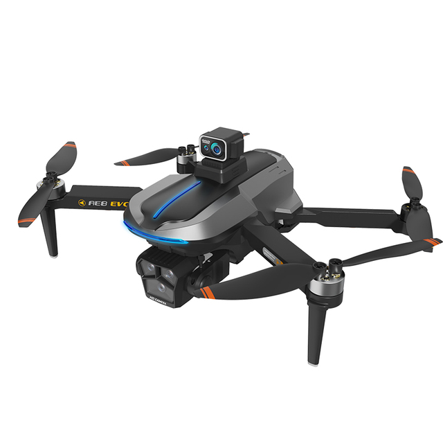 AE8 EVO Large Screen-Controlled Drone 4K UHD Dual Camera Brushless Motor GPS+Optical Flow Foldable 8-Axis Gyro 22-28 Min Flight