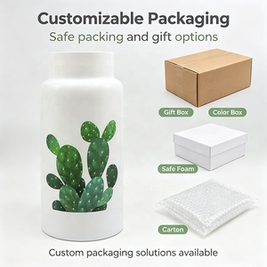 <span class=keywords><strong>Vaso</strong></span> <span class=keywords><strong>da</strong></span> Fiori <span class=keywords><strong>da</strong></span> Tavolo Minimalista in Vetro con Motivo Personalizzabile, Design Rotante a Calibro Largo e Smalto Spesso, a Forma di <span class=keywords><strong>Cactus</strong></span> - Product Image 6