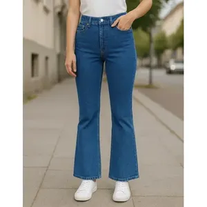 Jeans a Zampa d'Elefante da Donna Adrenaline, Vita Alta, Denim Elasticizzato, 5 Tasche, Stile Semplice - Product Image 2