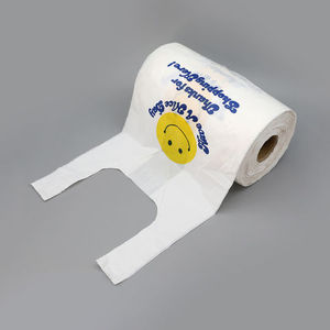 Bolsa de Camiseta Plegable Reutilizable Personalizada <span class=keywords><strong>MU</strong></span>, Bolsa de Camiseta Biodegradable, Bolsa de Compras de HDPE/LDPE Tipo Chaleco - Product Image 5