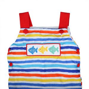 Pantalones Cortos de Algodón/Spandex con Bordado a Mano Personalizable BB3066 para Bebés, Diseño de Peces Coloridos, OEM, ODM, Venta al Por Mayor - Product Image 1