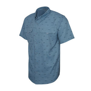 Camisa de pesca con capucha de seda de leche bordada 100% poliéster, diseño personalizado, ventilada, con botones, de alto rendimiento. - Product Image 4