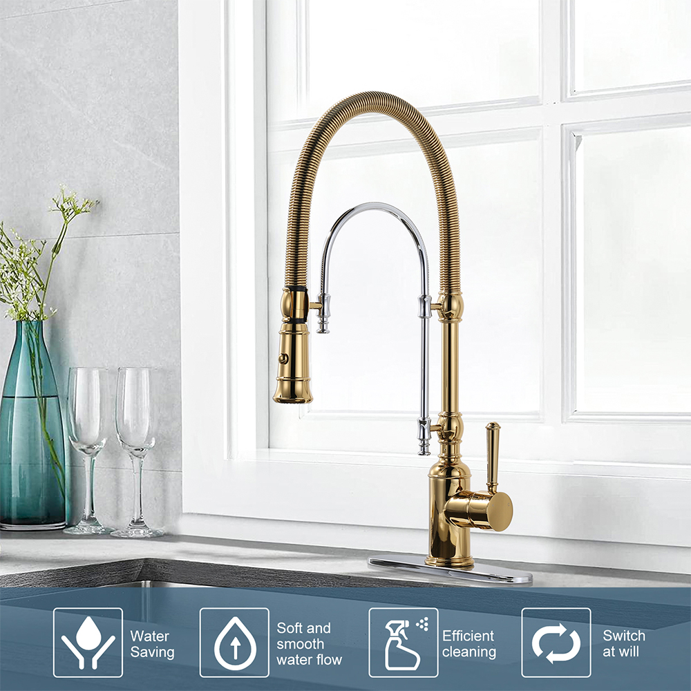 brushed gold kitchen faucet