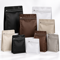 Pochette Doypack Blanche Personnalisée avec Logo, Refermable à Fermeture Éclair, Qualité Alimentaire pour l'Emballage de Poudre de Café