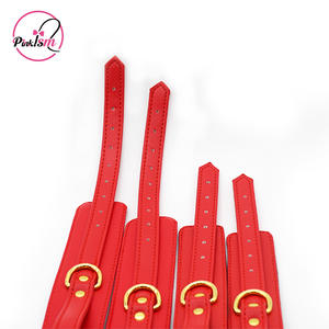 Pinksm Personalizado Cuero Bondage Gear Ajustable Adulto Erótico Juguetes Sexuales Esposas Muslo Puños Cruz Cintura Restricciones Color Rosa - Product Image 3