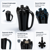 Support de transport personnalisé pour clubs de golf à 6 emplacements, support de rangement portable OEM pour practice de golf, alternative au sac de golf