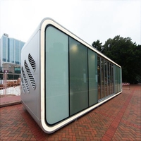 Maison mobile 20 pieds Cabine portable Apple Pod Conteneur en verre préfabriqué Petite maison sur roues