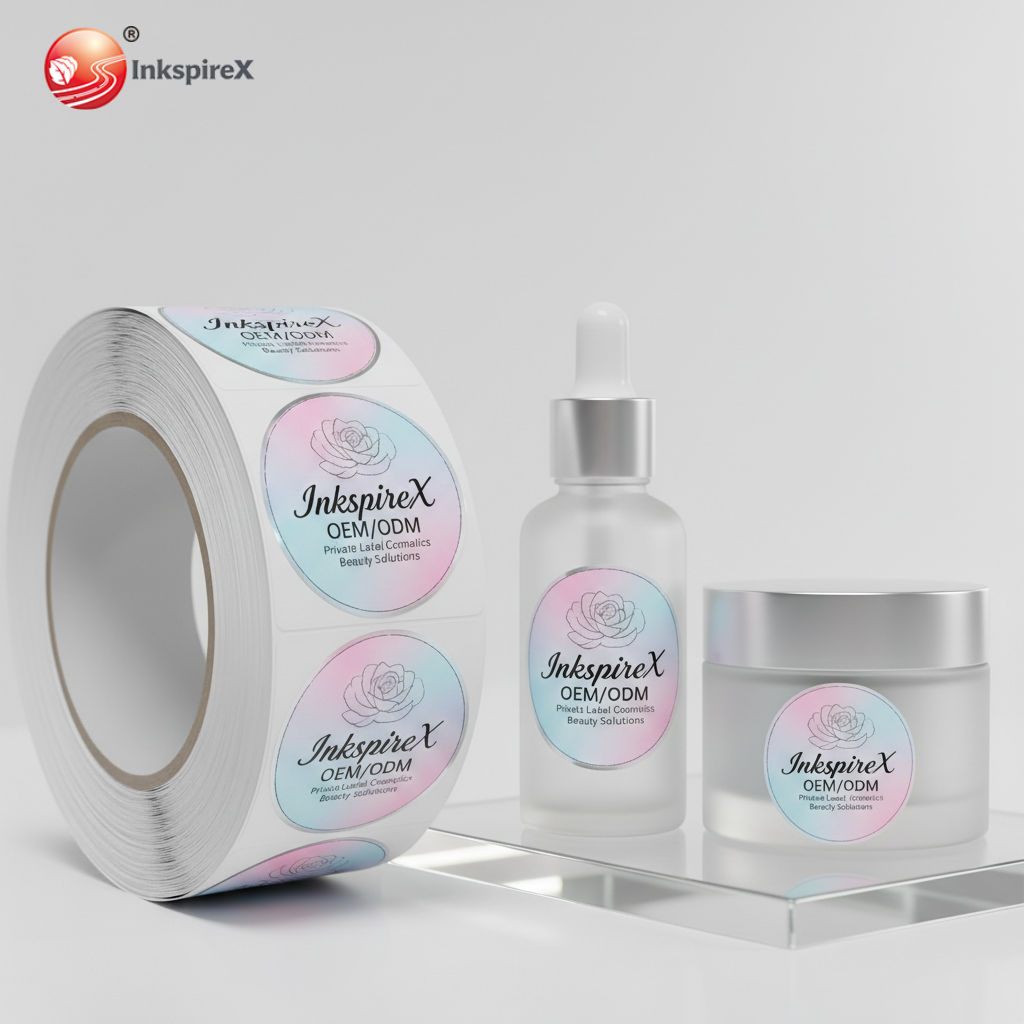 Customized Private Brand Logo Packaging Product Label Printing Adhesive Logo Roll Business Stickers Custom Logo