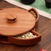 Boîte de rangement multifonctionnelle unique en bois d'ébène massif, personnalisée en usine, grande capacité, lavable au lave-vaisselle, avec tapis antidérapant