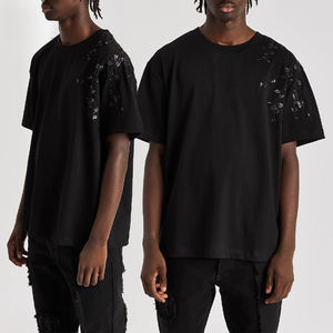 Camiseta KingSen Personalizada para Hombre, 100% Algodón, Hombros Caídos, Corte Holgado, Bordado, Estilo Casual, Manga Corta, Deportiva, Streetwear - Product Image 1