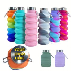 Bouteille d'eau pliable personnalisée avec logo, en silicone de qualité alimentaire, pour le sport, le cyclisme et les activités de plein air, avec indicateur de température - Product Image 1