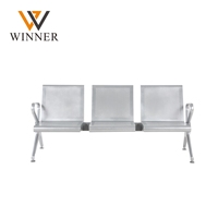 Banc d'attente public moderne en métal à 3-5 places, pour clinique, hôpital, centre commercial, salle de sport, parc, avec poutre triangulaire longue
