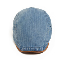 Nouveau Béret en Coton Délavé Style Vintage 2026 pour Hommes, Casquette Plate Printemps-Automne pour Femmes, Chapeau Ivy en Denim Contrastant