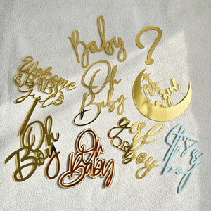 Nouveau design acrylique Décoration de gâteau pour bébé Garçon ou fille <span class=keywords><strong>Oh</strong></span> Baby Cake Topper Baby Shower Cake Topper - Product Image 4