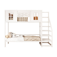 Lit superposé moderne en métal réglable, lit combiné à deux étages avec bureau pour petit appartement, mobilier de chambre à coucher, assemblage facile, 1 an