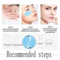 Patchs pour les yeux au collagène végétalien et à l'acide hyaluronique OEM/ODM, anti-âge, hydratants, apaisants, 30 paires de coussinets en gel bleu, cernes