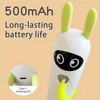 Jouet d'enrichissement interactif pour chat, rechargeable, en plastique ABS durable, en forme de lapin mignon, avec peluche détachable