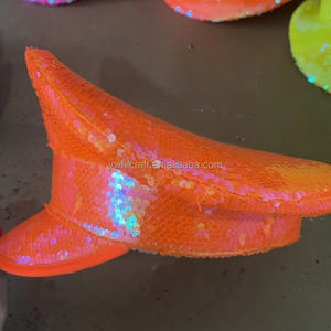 HLC Compra Gorro de Capitán con Lentejuelas Rojo, Verde, Rosa, Dorado, Naranja y Amarillo de los Años 80 para Disfraces, Fiestas y Decoración de Festivales - Product Image 2