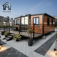 Maison conteneur pliable et extensible de qualité villa, 20 pieds ou 40 pieds, 2, 3 ou 4 chambres, luxe, étanche, structure en acier avec ensemble complet de meubles