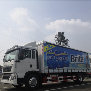 Precio de <span class=keywords><strong>fábrica</strong></span> 40FT 3 Ejes Semi Remolque Van Nueva condición con persianas enrollables de lona Cortina abierta lateral Tipo de combustible de gasolina - Product Image 2