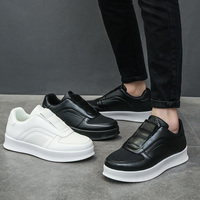 Baskets montantes tendance pour hommes, à lacets, décontractées, pour la marche, avec empeigne en maille, semelle extérieure en PVC antidérapante, confortables, mode, blanches