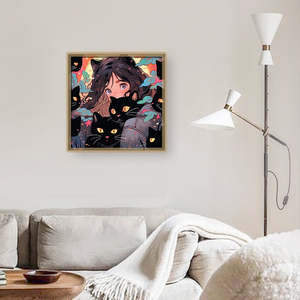 E-091 dipinti su tela personalizzati 5D trapano pieno <span class=keywords><strong>notte</strong></span> <span class=keywords><strong>stellata</strong></span> nella città dei cartoni animati Kit di pittura diamante - Product Image 2