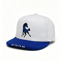 Gorra Deportiva de 5 Paneles con Visera Plana, Bordado de Animales y Caballos, Personalizada de Fábrica BSCI, de Alta Calidad para Hombre