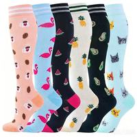 Chaussettes de compression tricotées entièrement personnalisées pour femmes, antidérapantes, à compression dégradée, pour infirmières, sport, voyage, fourniture OEM ODM