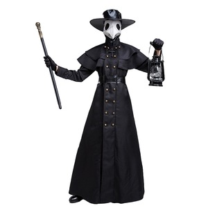 Costume de médecin de la <span class=keywords><strong>peste</strong></span> médiéval steampunk européen américain pour adulte avec masque à bec d'oiseau, masque à long bec de corbeau, robe - Product Image 3