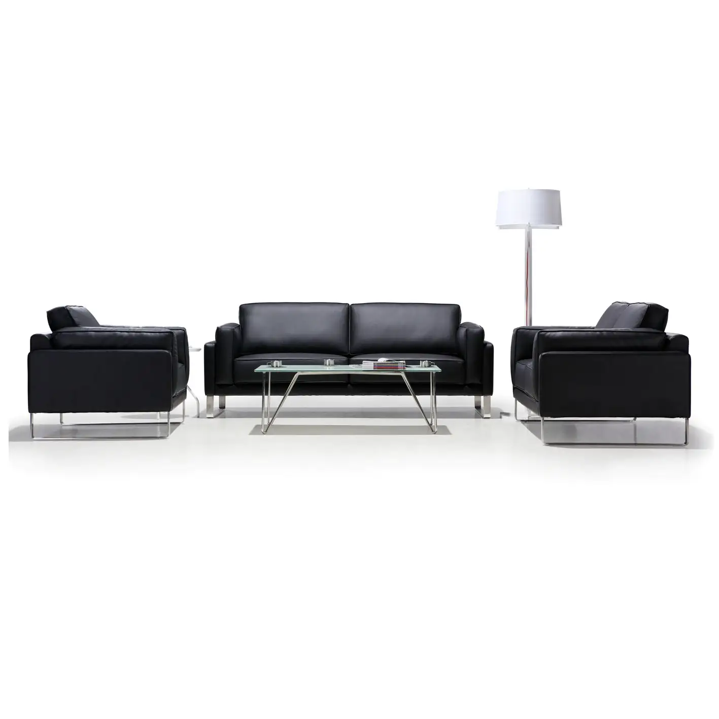 Sofá de escritório confortável, sala de estar, sofás de couro modernos