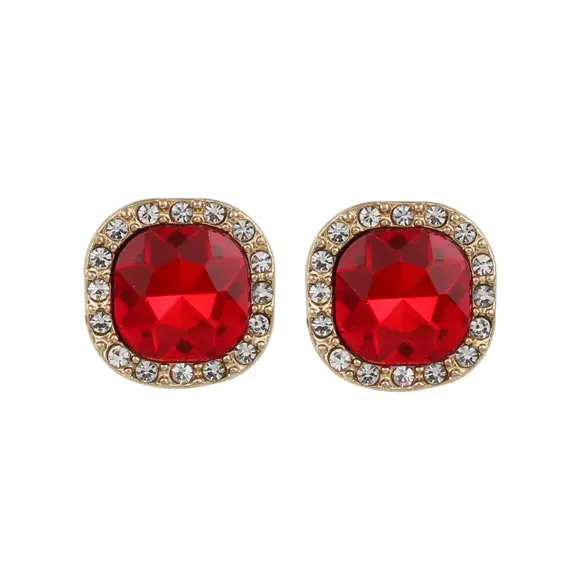 CARTER LISA Red and Blue Rhinestone Earrings Dangling for Women Crystal Gold Hoop Earrings Jewelry Customization