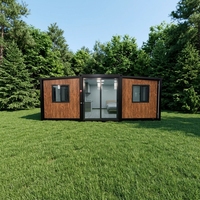 Maison conteneur de luxe 2 chambres avec balcon extensible, toit en pente, magnifiquement confortable, salle de bain et cuisine entièrement équipées pour hôtels