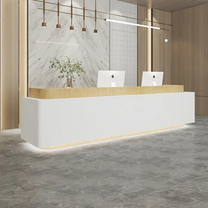 Mostrador de recepción de lujo moderno, gran oferta, estilo nórdico, mostrador de recepción de madera, mostrador de recepción para empresa o recepción de Hotel - Product Image 5