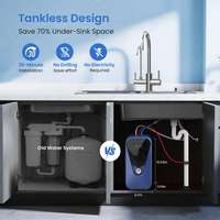 Système de filtration d'eau par osmose inverse Glacier Fresh PU-C03 800 GPD sans réservoir, sans électricité, silencieux, précision de filtration 0,0001μm