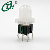 Interruptor de Botón Pulsador Táctil Momentáneo LED Verde Iluminado de 6x6mm 1NO con Tapa Redonda Abombada 30V 0.03A para Dispositivos Electrónicos
