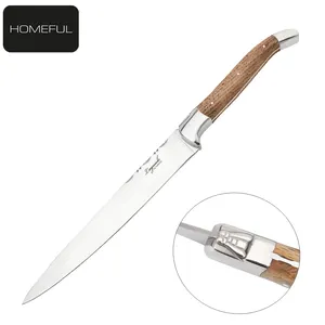 Cuchillo de cocina de acero inoxidable para tallado, 8 pulgadas, con mango de roble