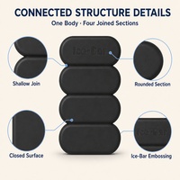Moule à glaçons en silicone 4 compartiments noir, bac à bâtonnets de glace en silicone de qualité alimentaire avec couvercle, réutilisable