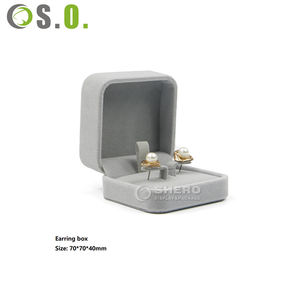 Boîte à bijoux en velours gris de haute qualité pour collier, boucles d'oreilles et bague, boîte de rangement en velours pour bijoux, ornement en flanelle, cadeau - Product Image 3