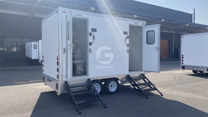 Baños Portátiles de Lujo para Exteriores, Remolque de Baño de 3.5 Metros, Moderno, con 2 Cabinas, Estructura de Acero Móvil, Panel Sándwich - para EE. UU. - Product Image 4