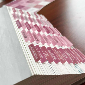 Onglets bibliques en papier personnalisés Index biblique Onglets de livre Autocollants onglets de séparation Feuille d'or adhésive <span class=keywords><strong>pour</strong></span> l'étude - Product Image 4