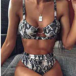 Conjunto de Bikini con Push-Up y Tirantes ajustables, Bikini Sexy con estampado de leopardo y piel de serpiente de Color sólido, gran oferta <span class=keywords><strong>2021</strong></span> - Product Image 2