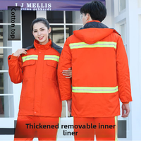 Overol de Trabajo Impermeable y Cálido para Invierno, Desmontable, para Jardinería y Saneamiento, Acolchado de Algodón, Traje de Protección Laboral Personalizado
